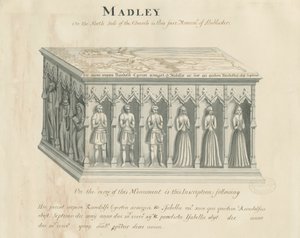 Église de Madeley - Monument à Randolf Egerton : dessin à la plume et au lavis, 19e siècle