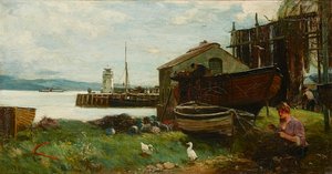 Réparation des filets, Ardrishaig - John Robertson Reid