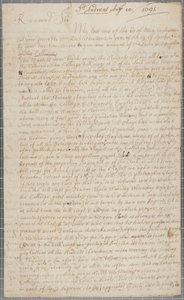 Lettre de John Row, étudiant à St Andrews, à son oncle, 1691
