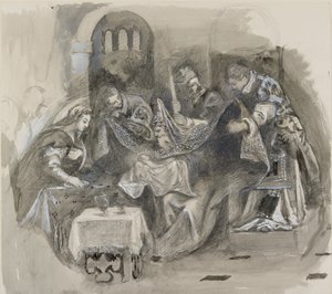 Dessin de la Circoncision de Tintoretto dans la Scuola Grande di San Rocco - John Ruskin