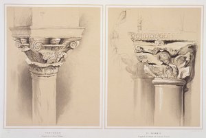 Torcello, chapiteau de la colonne de la nef et Saint-Marc, chapiteau du porche central, de 