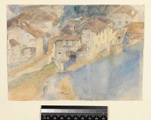 Vue de Fribourg, Suisse, c.1854