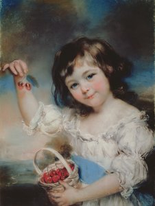 Petite fille avec des cerises