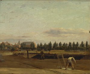 Excavation du canal du Régent, avec vue sur la chapelle de Marylebone - John Seguier