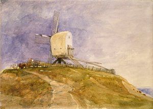 Un moulin à vent sur une colline à Eye, Suffolk, début du 19ème siècle