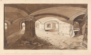 Cavernes creusées dans la roche du château Gaillard, près des Andelys, Normandie - John Sell Cotman