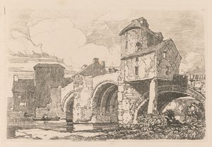 Liber Studiorum: Planche 26, Pont de Monnow, Monmouthshire - John Sell Cotman