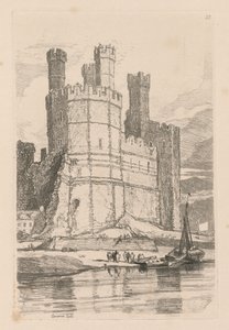 Liber Studiorum : Planche 28, Château de Caernarvon, N. Pays de Galles, 1838 - John Sell Cotman