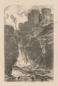 Liber Studiorum : Planche 29, Château de Harlech, N. Pays de Galles, 1838 - John Sell Cotman
