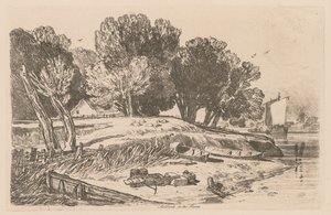 Liber Studiorum : Planche 8, Millbank sur la Tamise, 1838