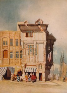 Vieilles maisons, avec personnages, vers 1836