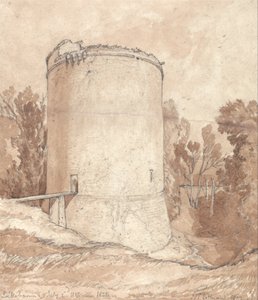 Tour ronde, château de Lillebonne, Normandie - John Sell Cotman