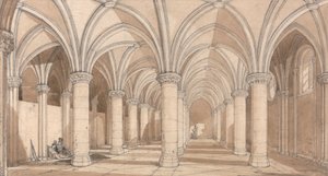 La Salle des Barons, Mont Saint Michel - John Sell Cotman