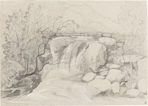 Cascade avec rochers - John Sell Cotman