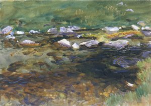 Ruisseau et prairie, c.1907 - John Singer Sargent