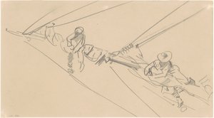 Hommes sur un espar, vers 1876 - John Singer Sargent