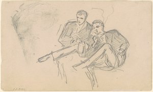 Hommes assis, vers 1874-1877
