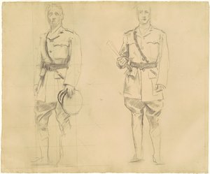 Études des généraux Plumer et Haig pour les officiers généraux de la Première Guerre mondiale [recto], 1920-1922 - John Singer Sargent