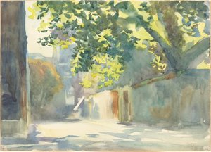 Mur ensoleillé sous un arbre, vers 1913