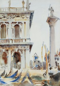 Le coin de la Libreria, avec la colonne de Saint-Théodore, Venise