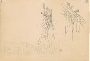 Deux arbres brisés; et étude pour "La Route" [verso]