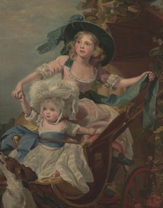 Deux princesses, Sophia et Amelia, filles de Sa Majesté, le roi George III, vers 1785