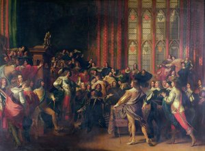 Charles Ier (1600-49) demandant les cinq membres à la Chambre des communes en 1642 - John Singleton Copley