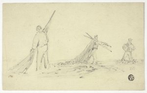Hommes portant des filets - John Skinner Prout