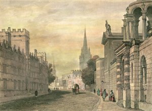 La Grande Rue, Oxford, gravée par G. Hollis, 1835 - John Skinner Prout