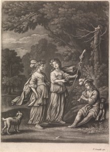 Scène pastorale avec un joueur de chalemie - John Smith