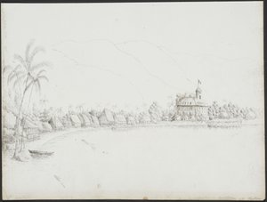 Vue de Papeete depuis le port, novembre 1845 - John Speer