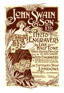 Publicité pour John Swain & Son, imprimeurs, 1901
