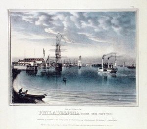 Philadelphie depuis le chantier naval, c.1840