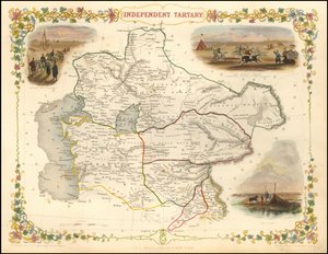 Carte de 1851 de la Tartarie indépendante par John Tallis - John Tallis