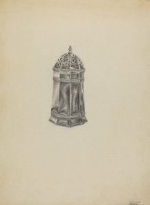 Saupoudreuse en argent, vers 1936