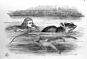 Alice au pays des merveilles par Lewis Carroll (E. Dodgson). Illustration de la première édition par Tenniel - John Tenniel