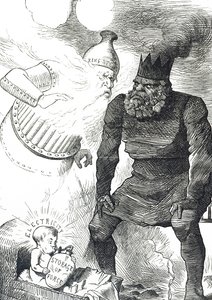 Caricature commentant les débuts de l