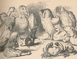 Illustration pour le chapitre une Course de Caucus et une longue queue. Alice et diverses créatures - John Tenniel