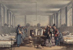 La reine Victoria et le prince Albert visitant des soldats blessés pendant la guerre de Crimée, à l