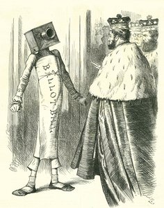 Le projet de loi sur le scrutin face à la Chambre des Lords. Caricature de John Tenniel de Punch, Londres, 20 juillet 1872 - John Tenniel