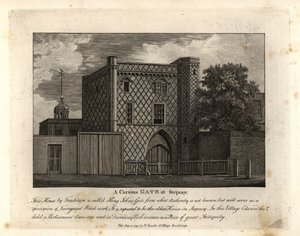Une porte curieuse en briques variées appelée St John Gate, la plus ancienne maison de Stepney