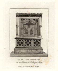 Ancien monument dans le chœur de St Mary le Savoy (maintenant la chapelle Savoy)