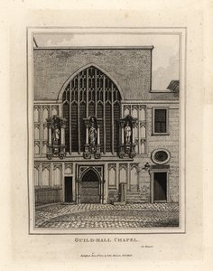 Chapelle de Guild-hall, reconstruite en 1440, partie du Guildhall du 12ème siècle à Londres - John Thomas Smith