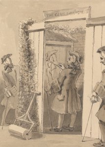 Hogarth, hors de son temps, dessine la silhouette de son compagnon sur la porte d