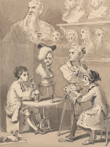 Hogarth posant pour Roubiliac pour son buste