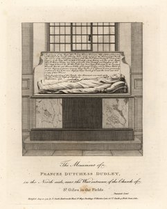 Monument de Lady Frances Kniveton, Duchesse de Dudley, épouse de Sir Gilbert Kniveton, dans l