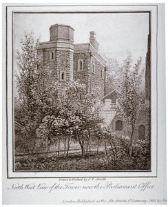 Vue nord-ouest de la tour des bijoux, Old Palace Yard, Westminster, Londres - John Thomas Smith
