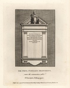 Monument de Sir Paul Pindar près de la table de communion à St Botolph, Bishopsgate - John Thomas Smith