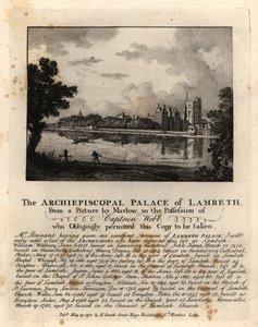 Vue du palais de Lambeth, Londres