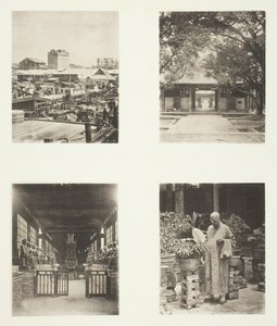 Un magasin de prêt sur gage à Canton, Temple Honam, Canton, Temple des Cinq Cents Dieux, Canton... - John Thomson